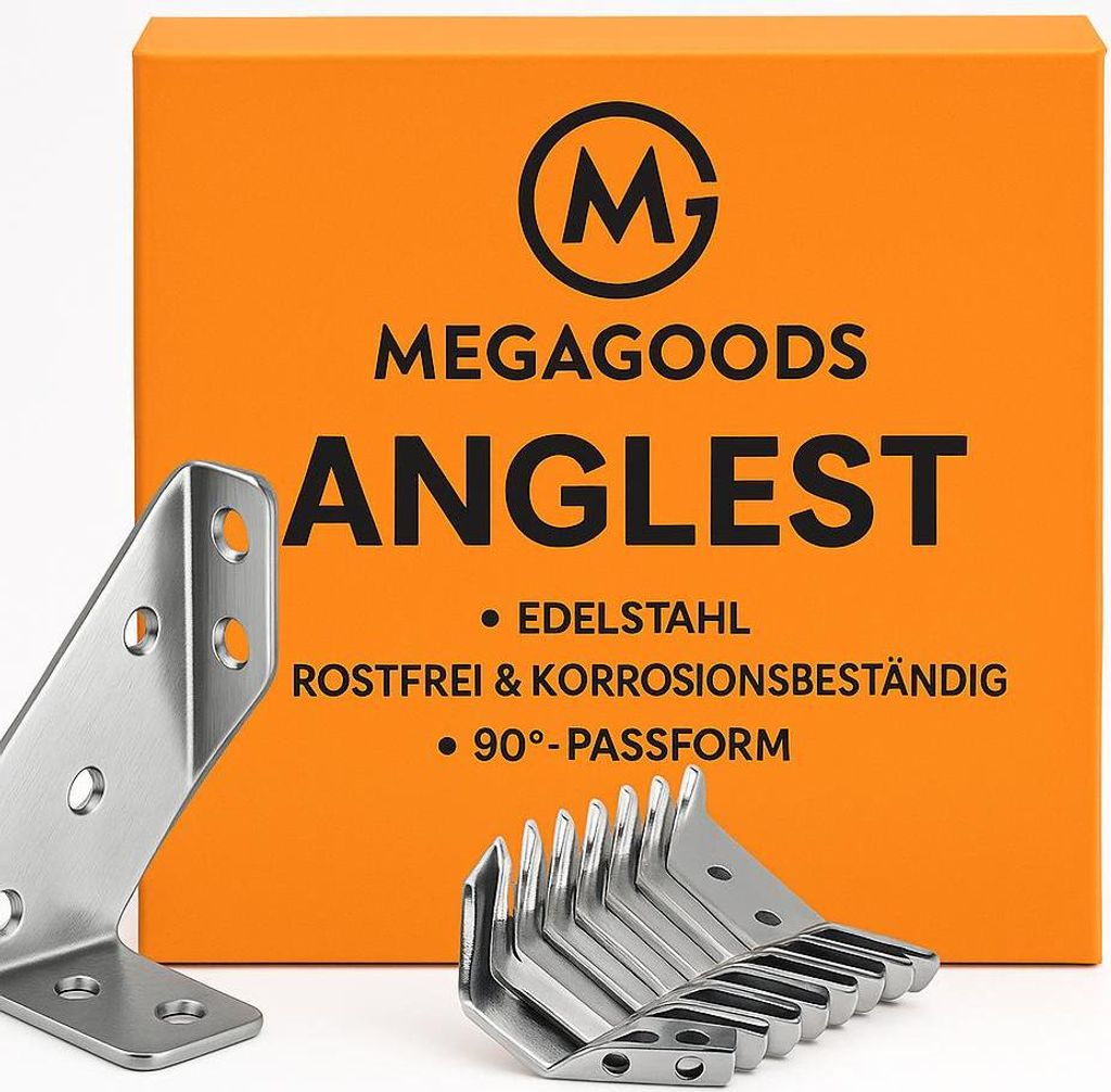 20er Set Winkelverbinder Edelstahl 90° Möbelwinkel verstärkt DE.