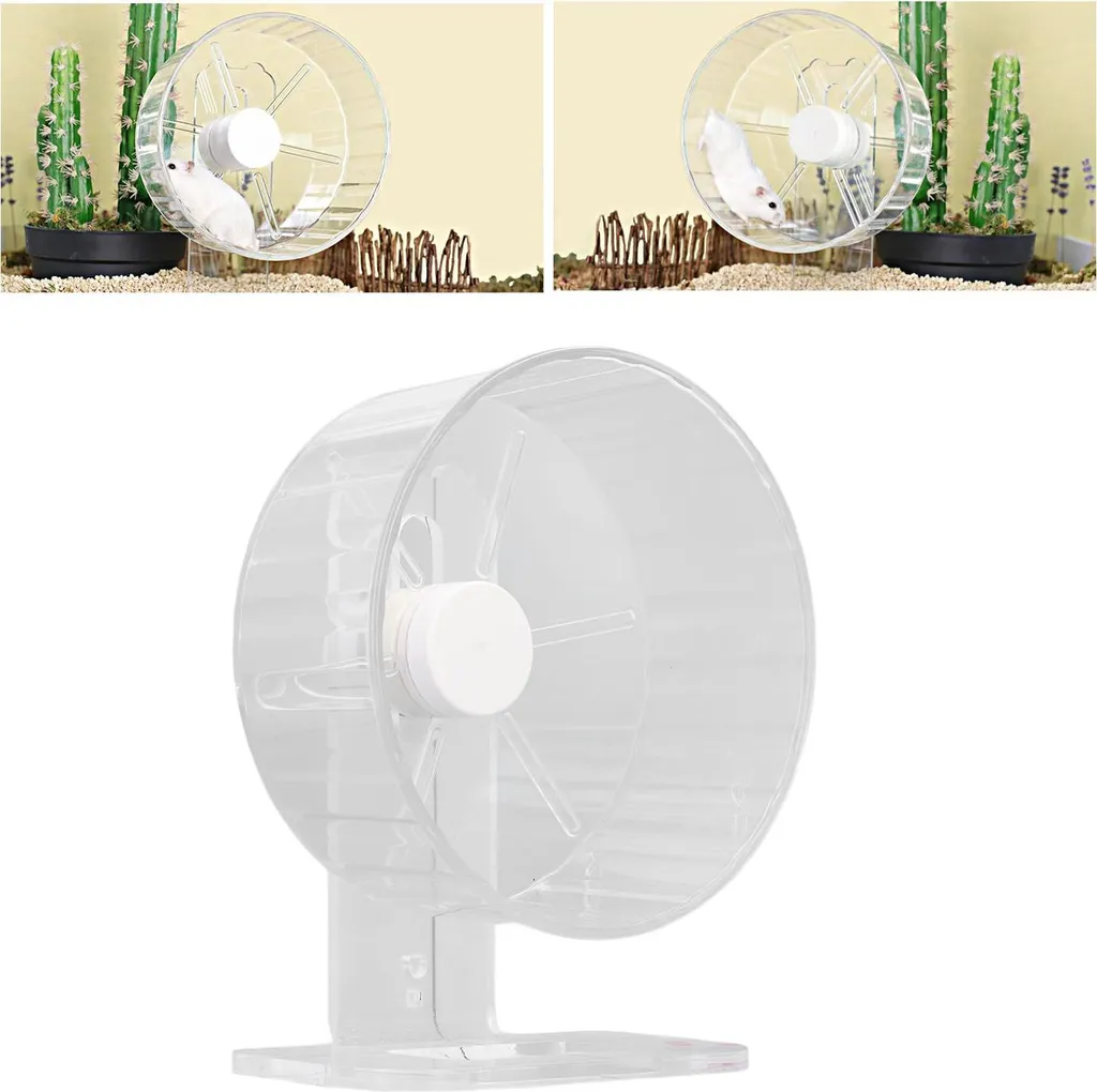 Roue de Hamster Silencieuse en Acrylique avec Support Stable - Taille M - 3