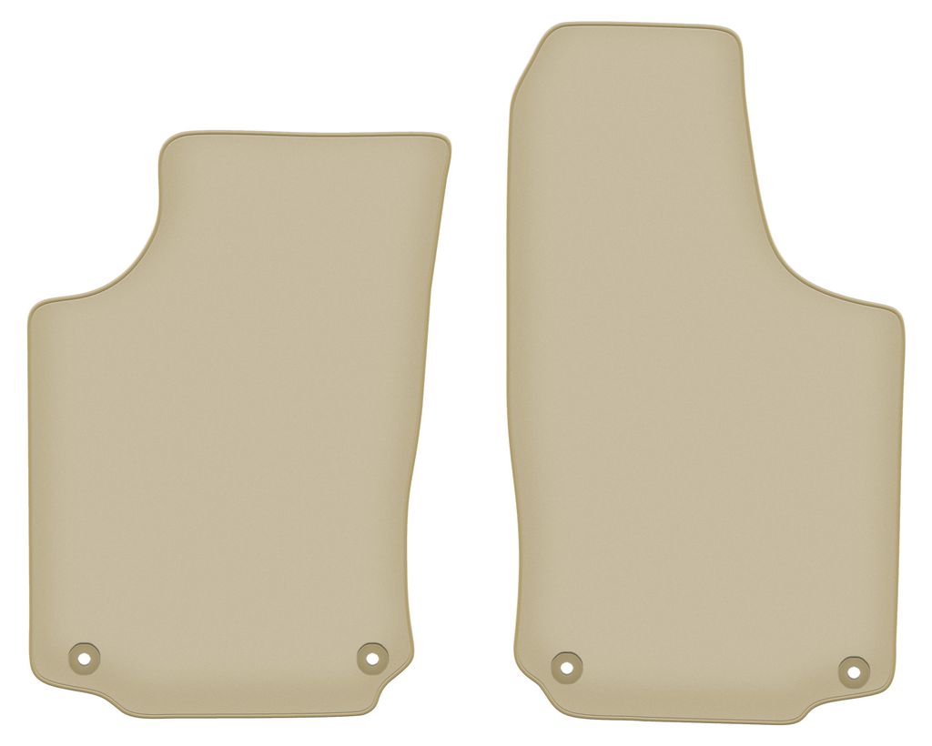 Velours-Fußmatten Vorne PREMIUM beige passend für Opel Corsa C (2000-2006, Schrägheck) – mit Befestigungen – passgenau