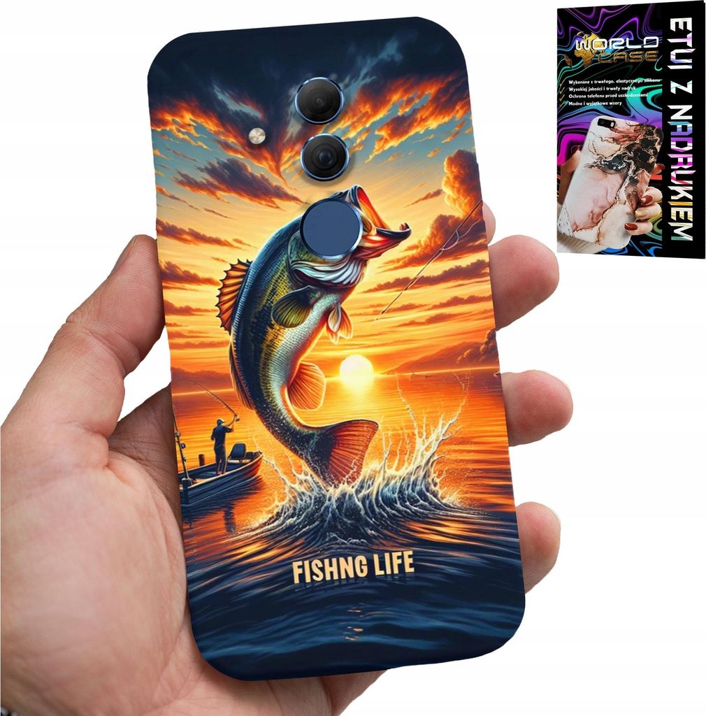 Etui Für Huawei Mate 20 Lite - Fischerei-Angel-Etui + Glas