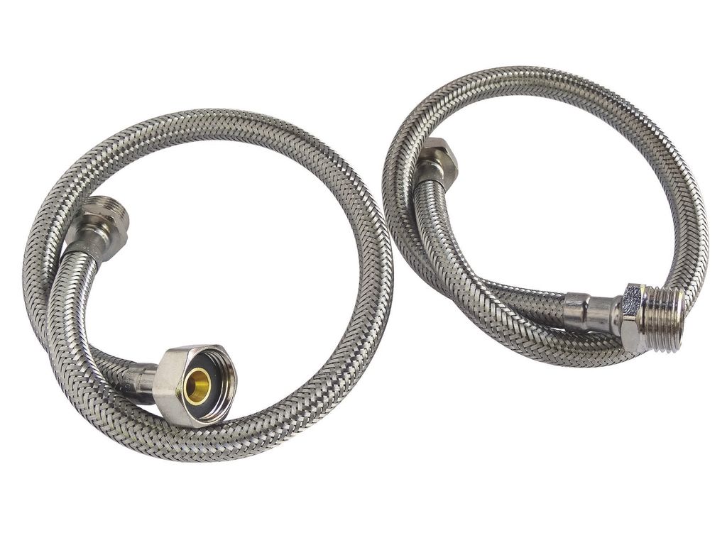 SOMATHERM FOR YOU – 2er-Set Sanitärschläuche aus Edelstahl – Flexibel, zuverlässig und einfach anzuschließen – 3/8"-Außengewinde – 3/8...