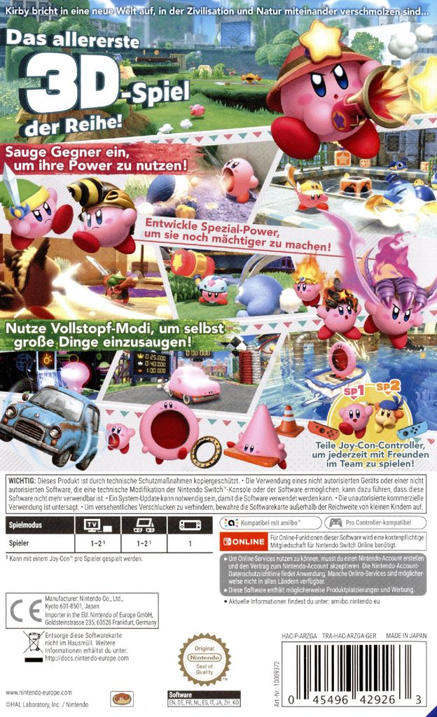 Kirby und Nintendo Switch vergessene Land das