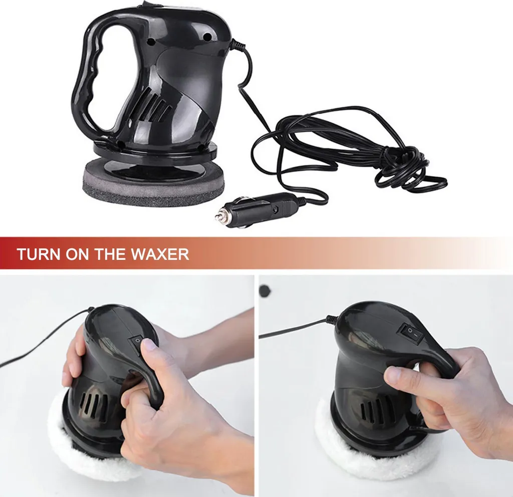 Lucidatrice Auto Elettrica Professionale Kit Ceratura con 2 Tamponi
