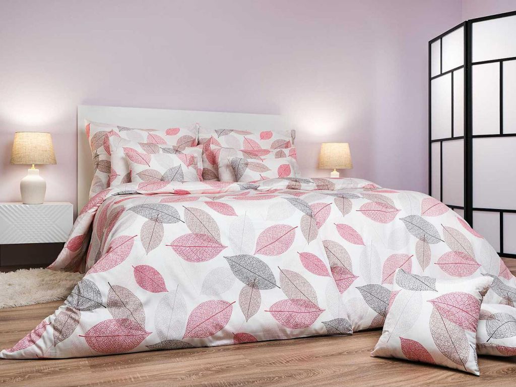 Leinen inklusive Satin Herbst braun 140x200, 70x90 cm