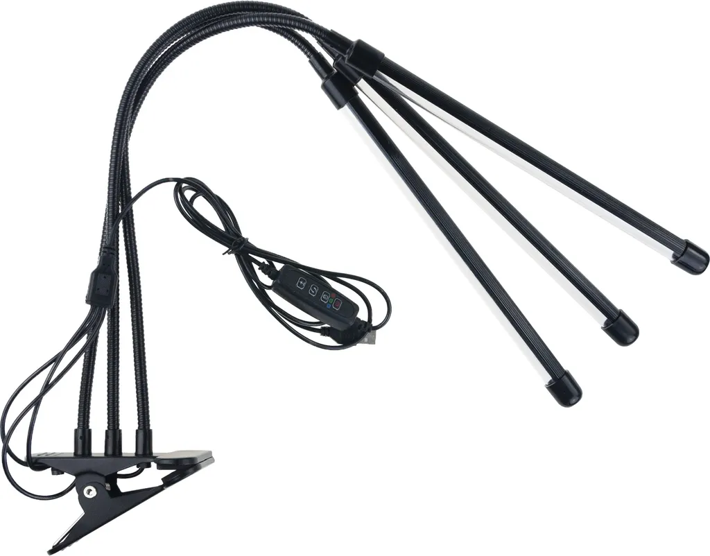 Lampe horticole 60 LED télécommandée avec bras orientable noir - 4