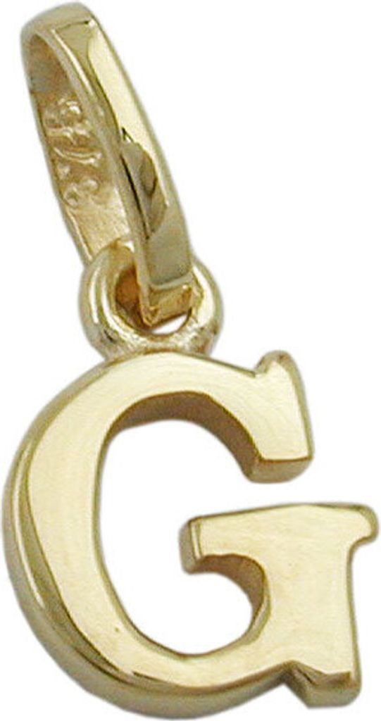 Anhänger Einhänger " G " Goldbuchstabe Buchstabe aus 375 Gold Gelbgold Uni