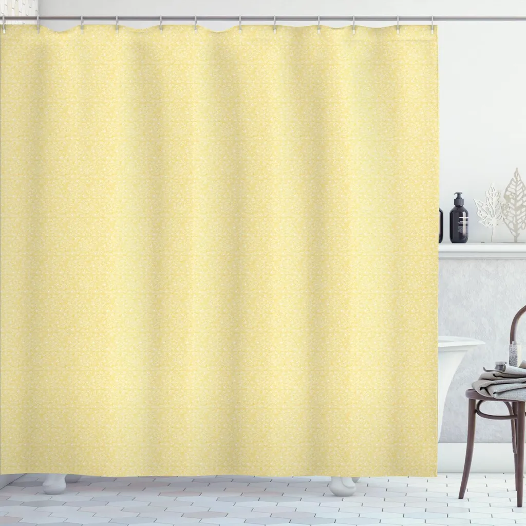 Tenda Doccia ABAKUHAUS Giallo Pastello 175x180 - Mood Floreale Moderno