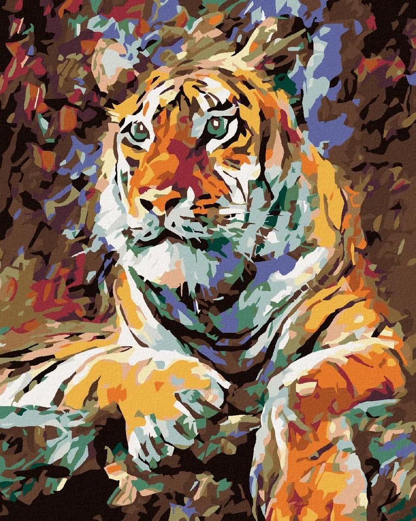 Zuty Diamond Painting Professionale Tigre Sdraiato 40x50cm Senza Telaio