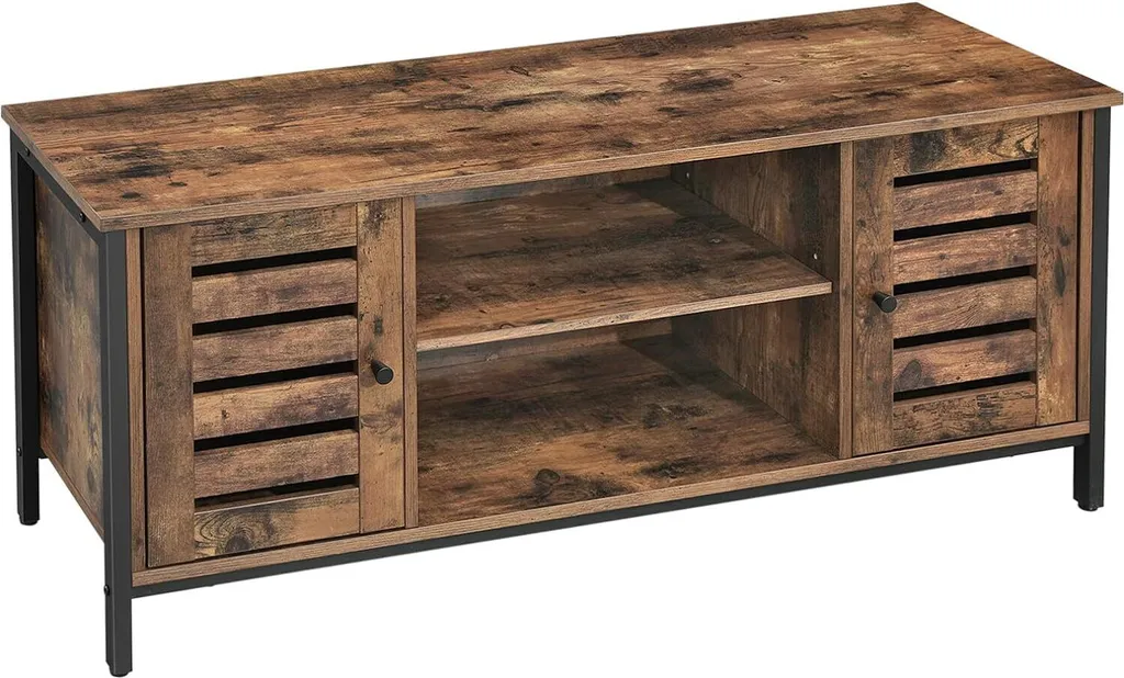 Porta TV VASAGLE Marrone Rustico | Mobile Living Caldo e Funzionale