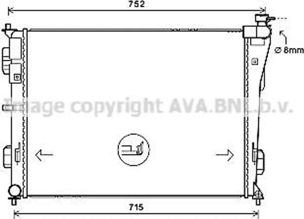 Radiateur moteur haute performance AVA HY2379 compatible Kia Optima