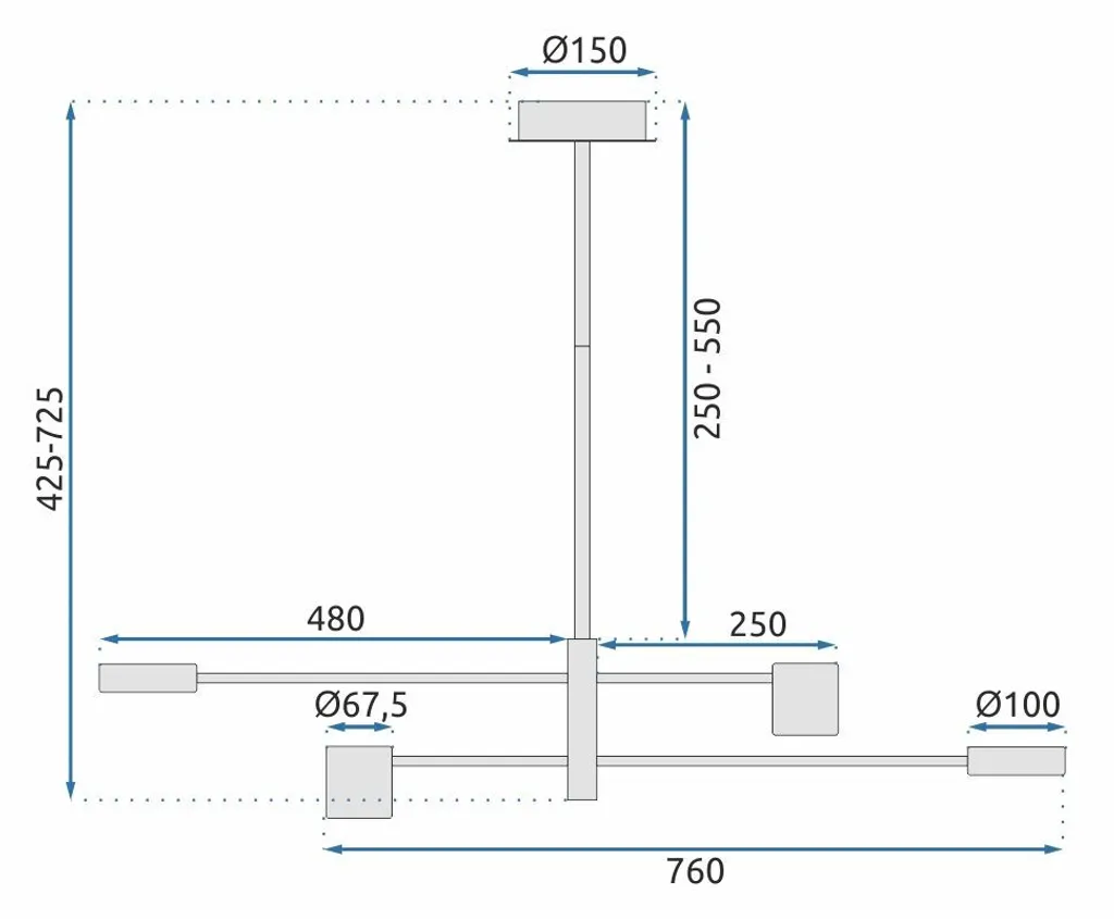 Lampada tooLight App596-4C Black - 9