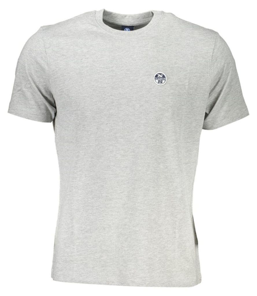 Graues Herren T-Shirt mit Rundhals und Logo-Applikation Produktbild 
