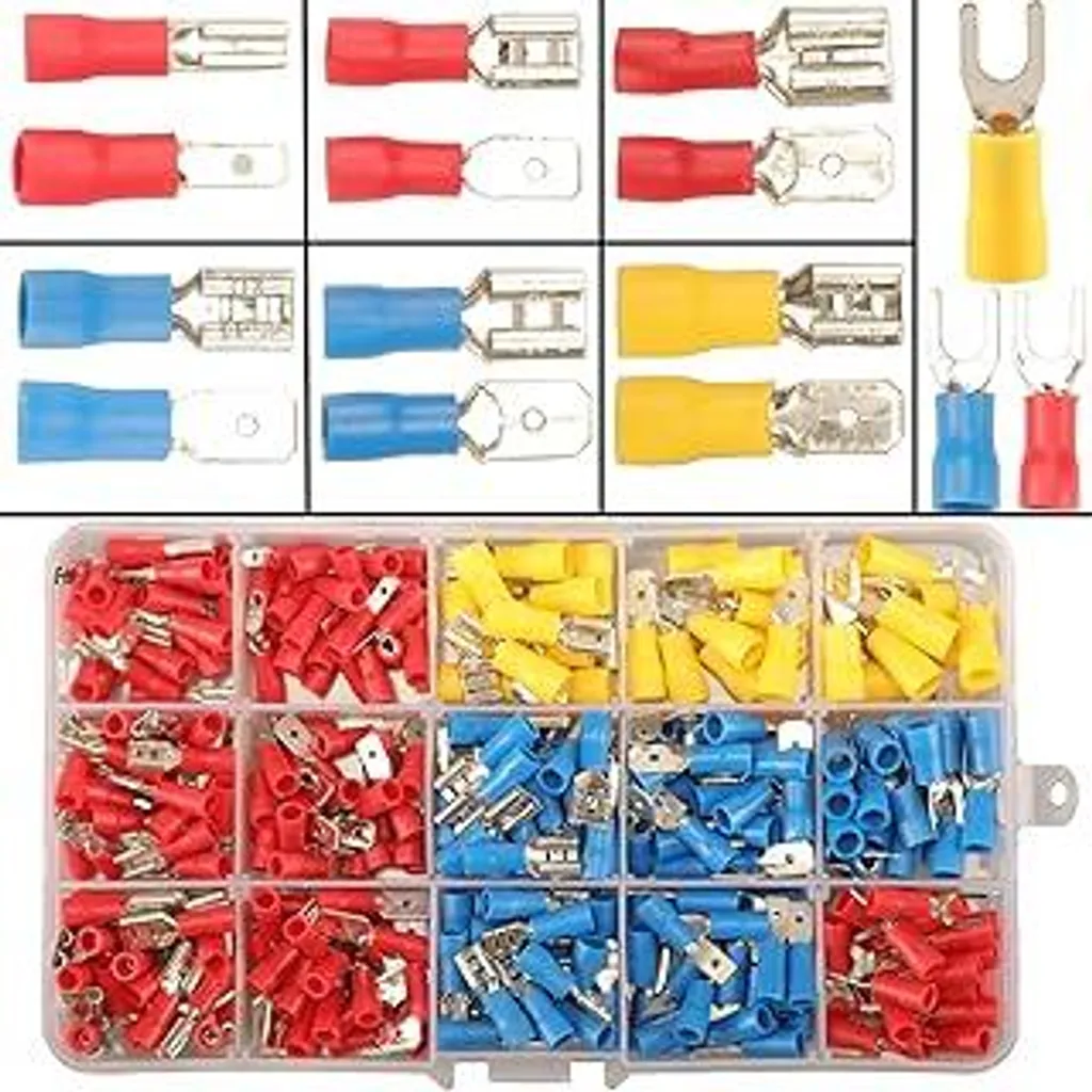 Set 330 Capicorda Elettrici Assortiti: Connettori Faston per Auto - 1