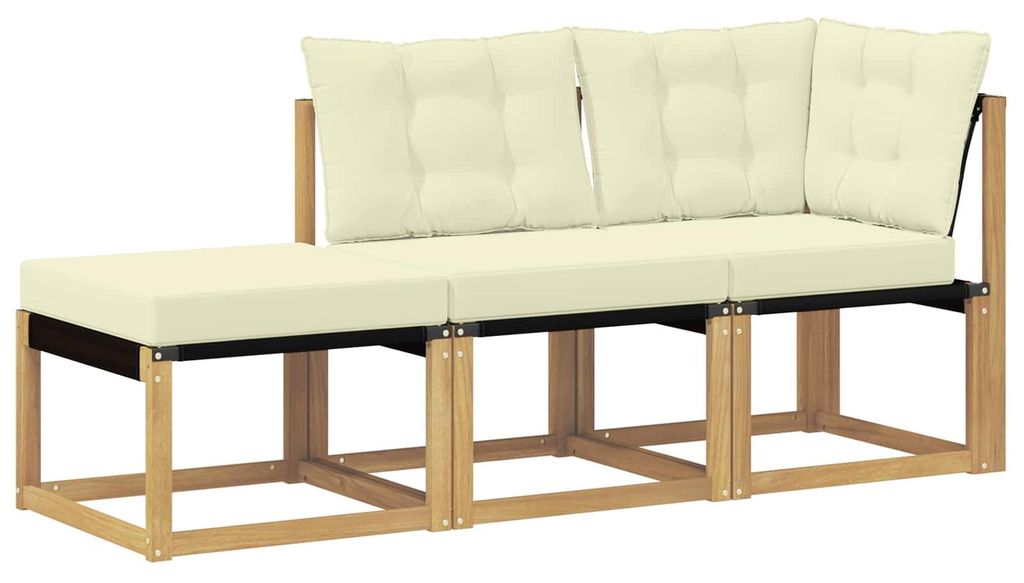 vidaXL Sectional Sofa Einheiten mit Kissen 3 Stück Weiß