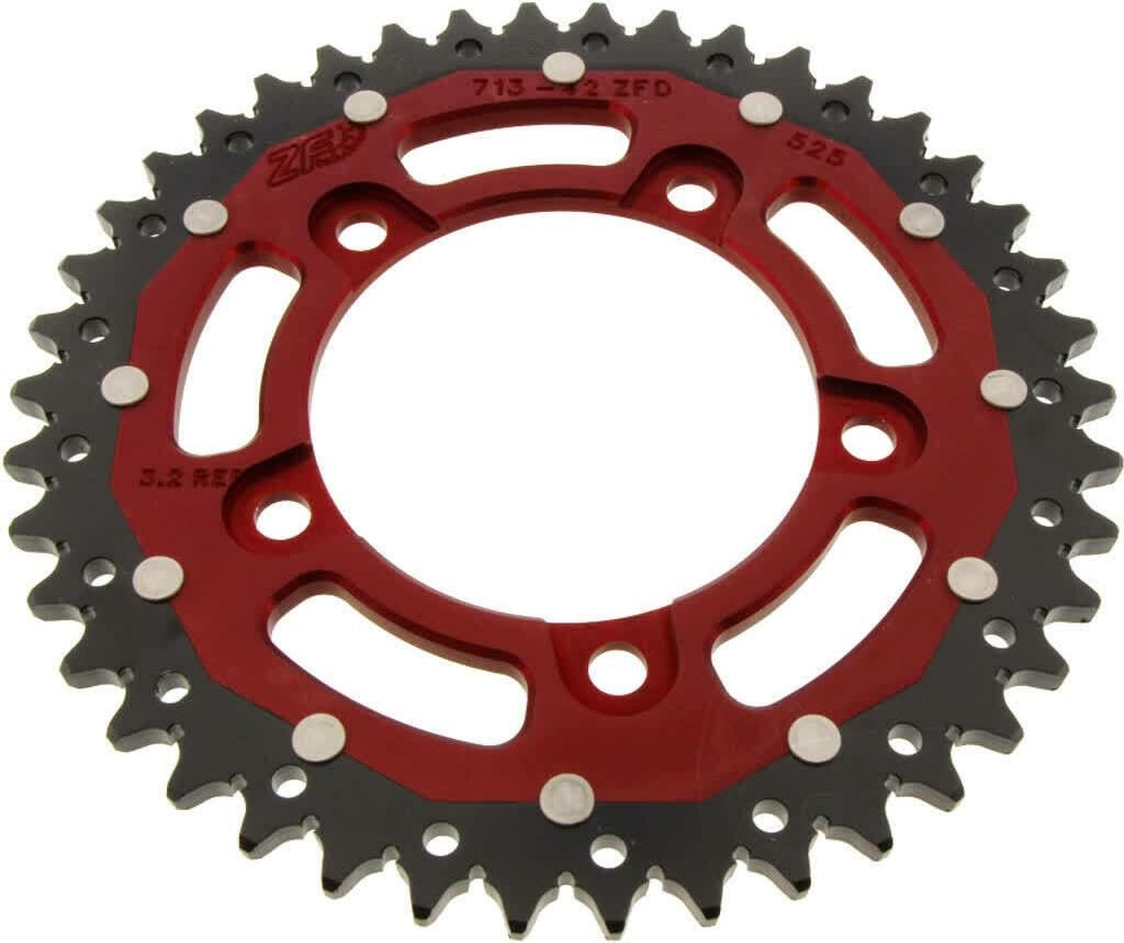 ZF 42-Zähne-Kranz Modul 525 Rot Schwarz Dual für Aprilia