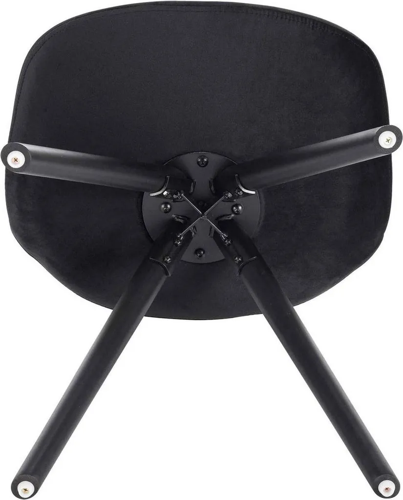 Chaise visiteur Happyment Zizi noire lot de 2 pour salle à manger et bureau - 5
