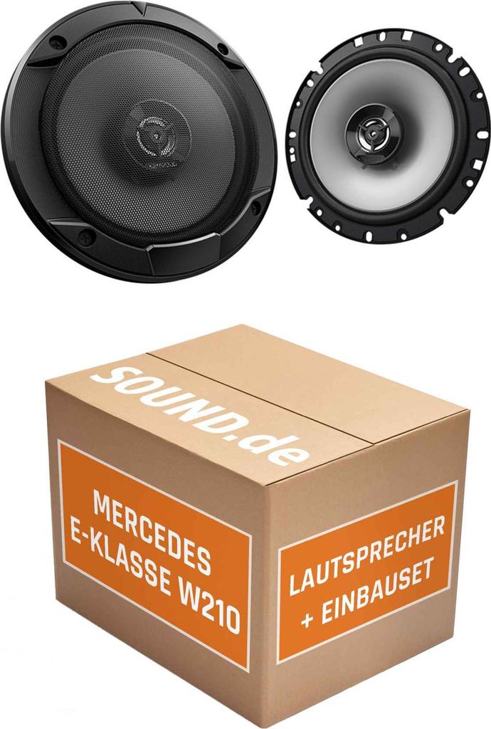 Lautsprecher Boxen Einbaupaket Heckablage Kenwood S1766 passend für Mercedes E-Klasse W210 + Kombi | 2x Tief-Mitteltöner mit integriertem Hochtöner