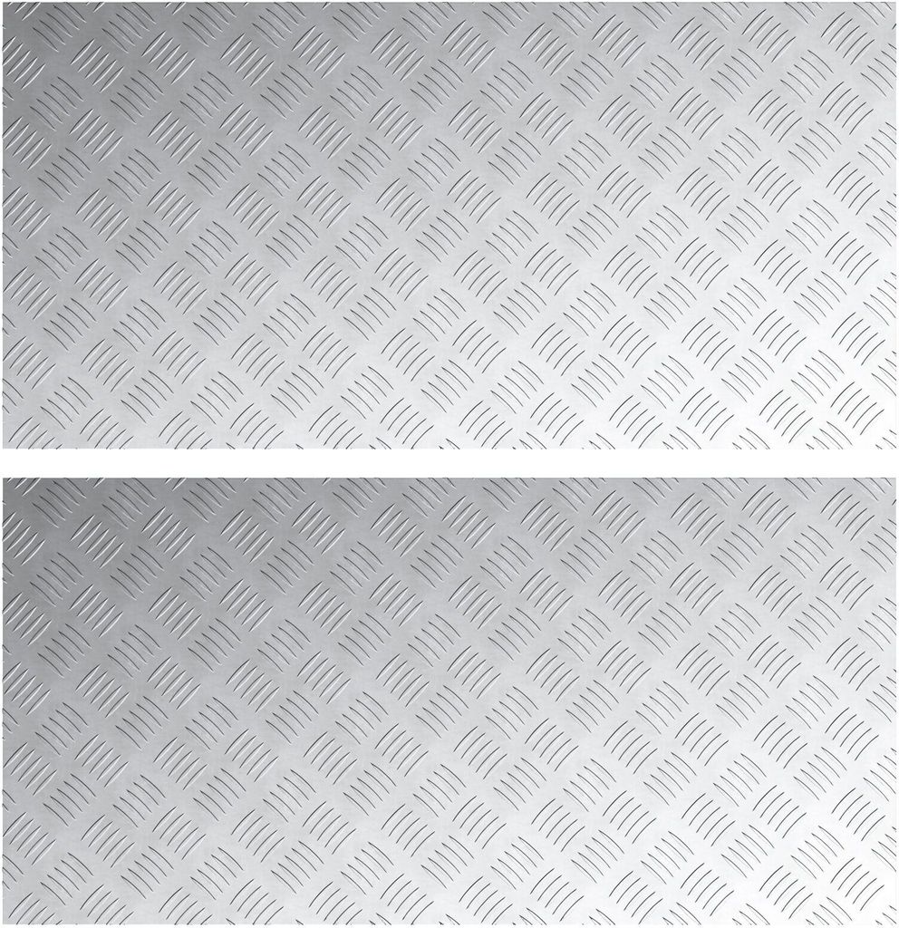 Möbel Aluminium Riffelbleche 2er Set Rutschfest 100x50 cm - Stufenmatten 4104365