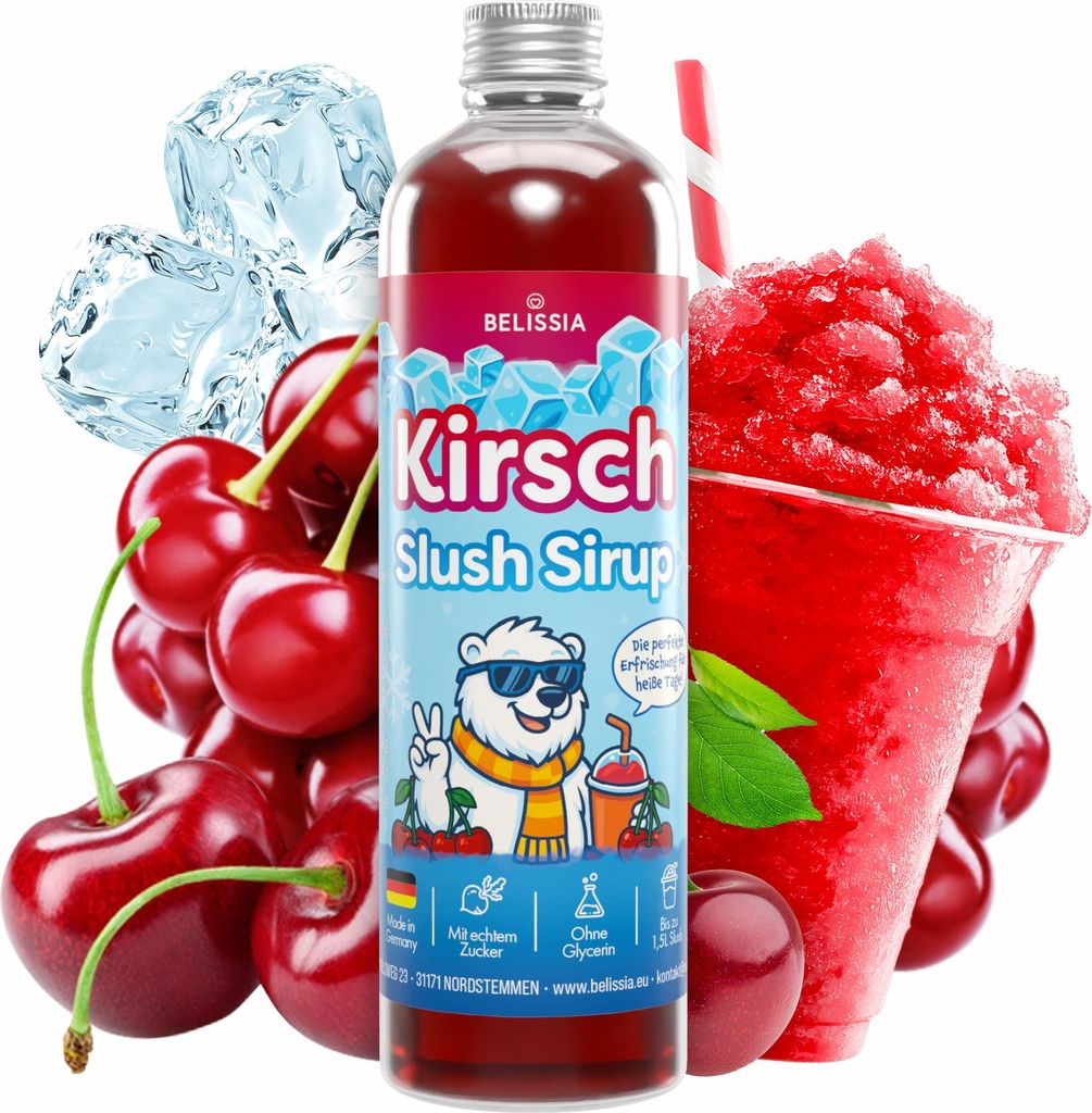 Belissia Slush Eis Sirup 250ml Konzentrat - Kirsche - sehr Produktbild 