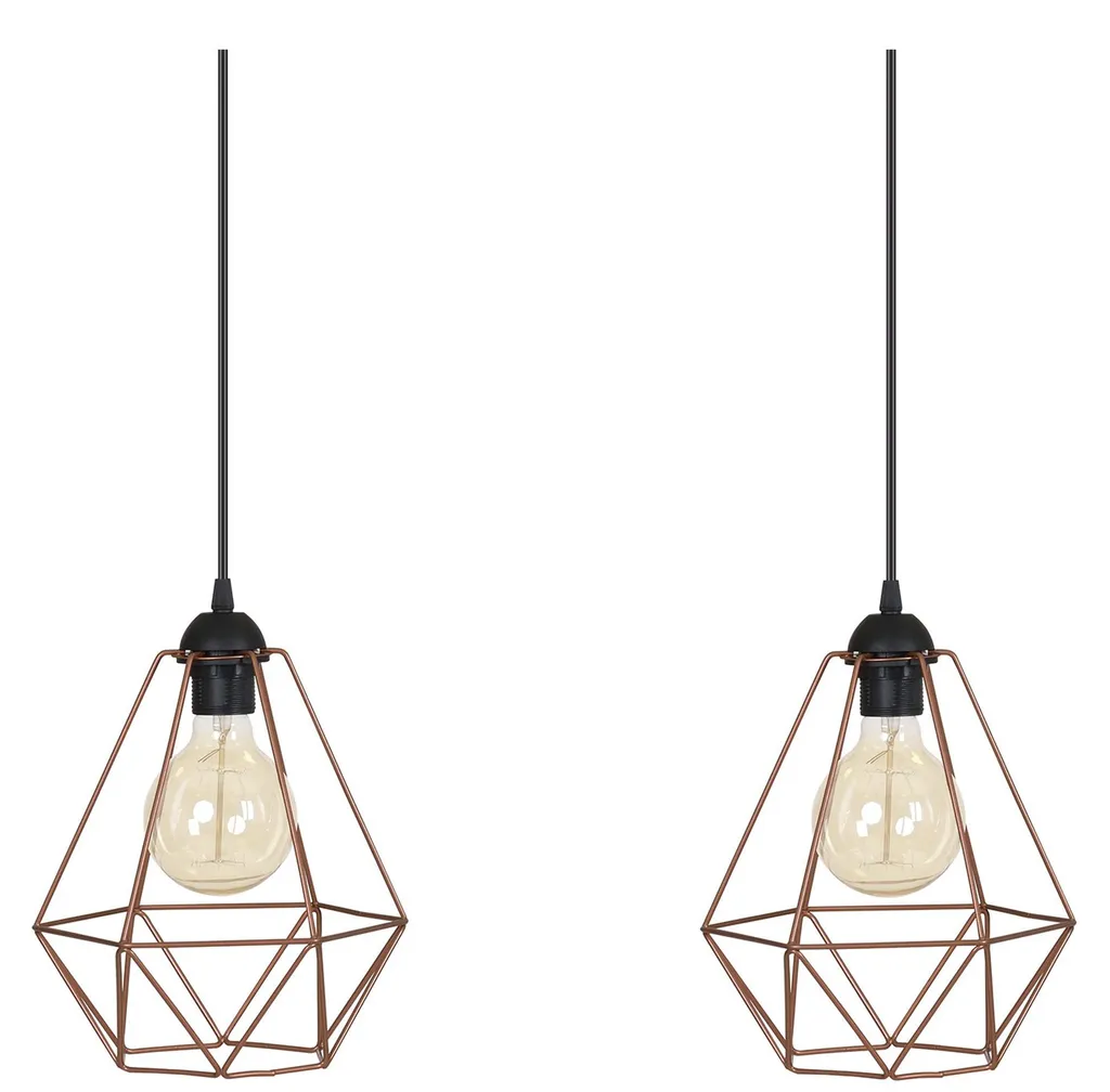 Suspension Industrielle en Cuivre Brossé avec Câble Ajustable 120cm