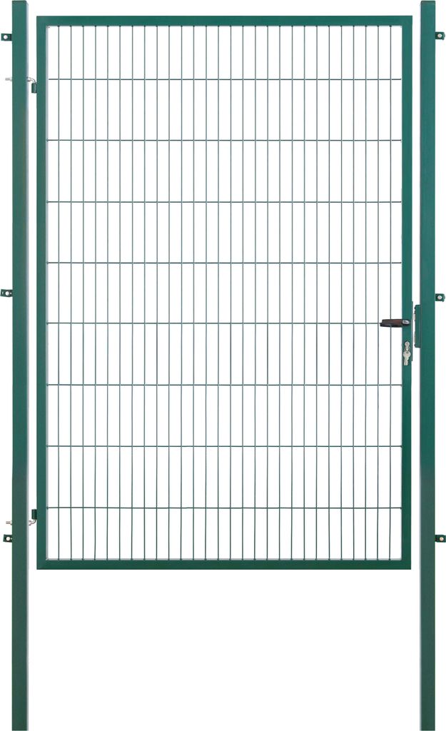 Arvotec Gartentor BxH 150x200 cm mit Schließzylinder und Zaunanschluss Moosgrün Gitterzauntor Stabmattentor Einzeltor Doppelstabmattentor Gartentür