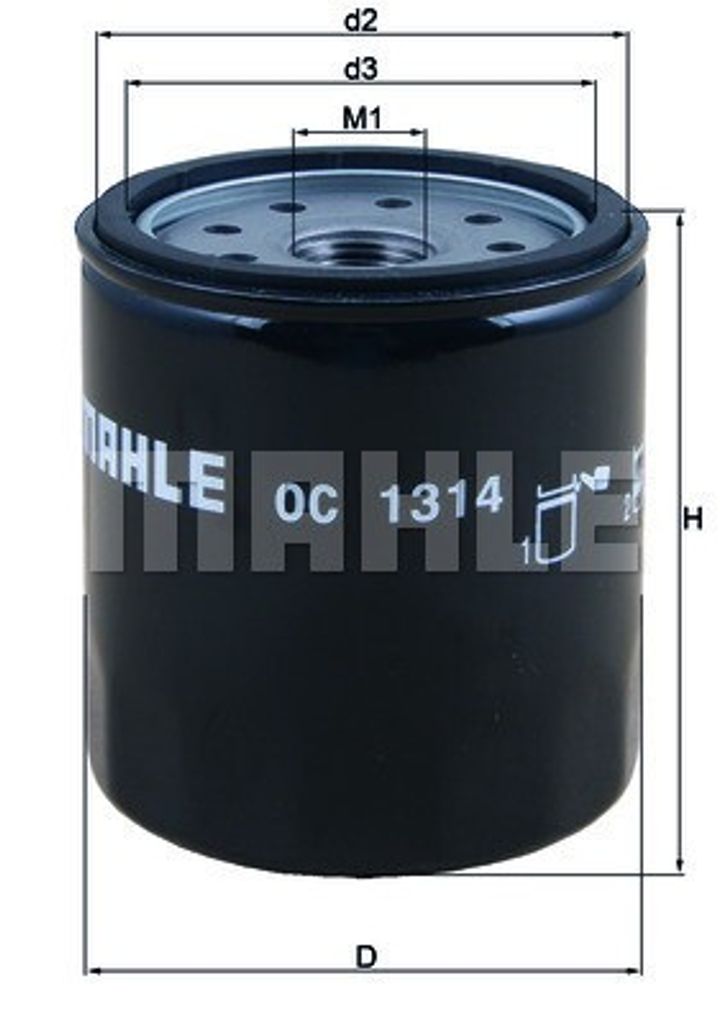 Ölfilter MAHLE OC 1314 Anschraubfilter für MOTO GUZZI MC V Produktbild 