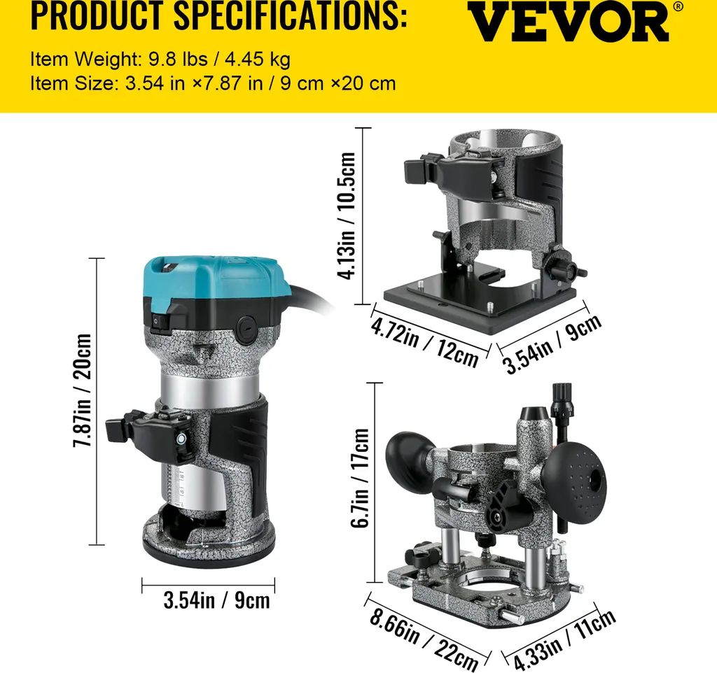 Défonceuse multifonction 33000 tr/min avec 3 bases interchangeables - 7