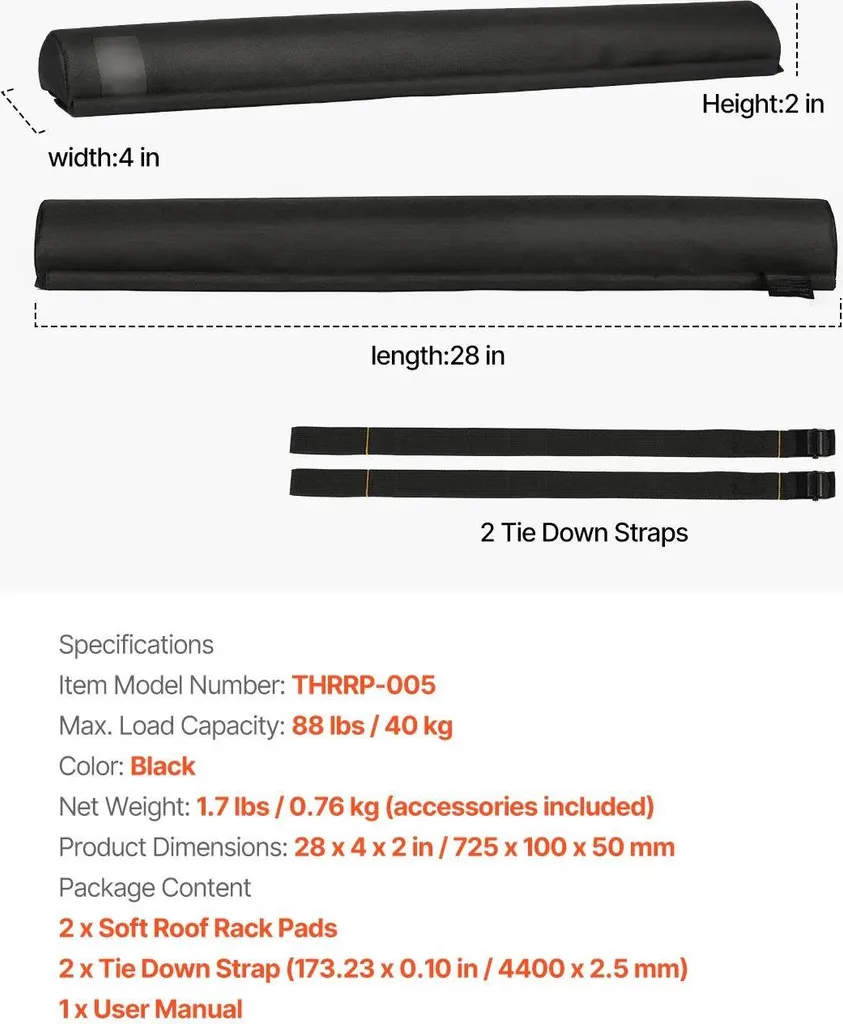 Protezione Imbottita Portapacchi 40kg Nero - Misura Universale Cargo