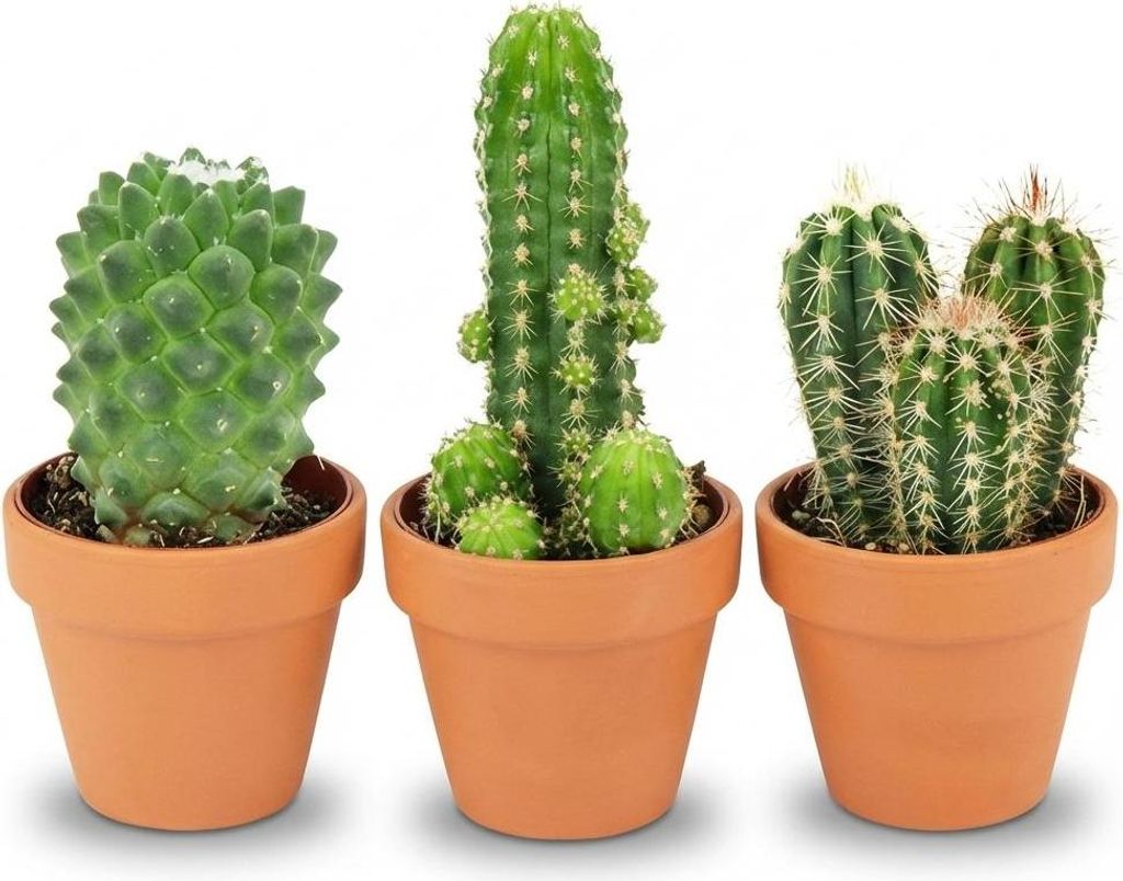 Mini Kakteen Mix pflegeleicht Zimmerpflanzen 3 Pflanzen Ø8,1cm 5-10cm Kaktus