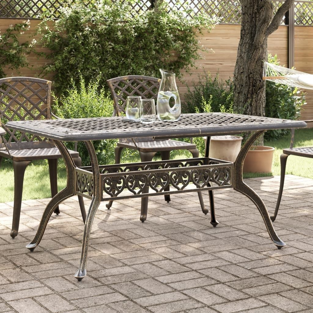 “2026 Moderne“Gartentisch Bronzen 150x90x72cm Aluminiumguss - Gartentische Designermöbel 5525027