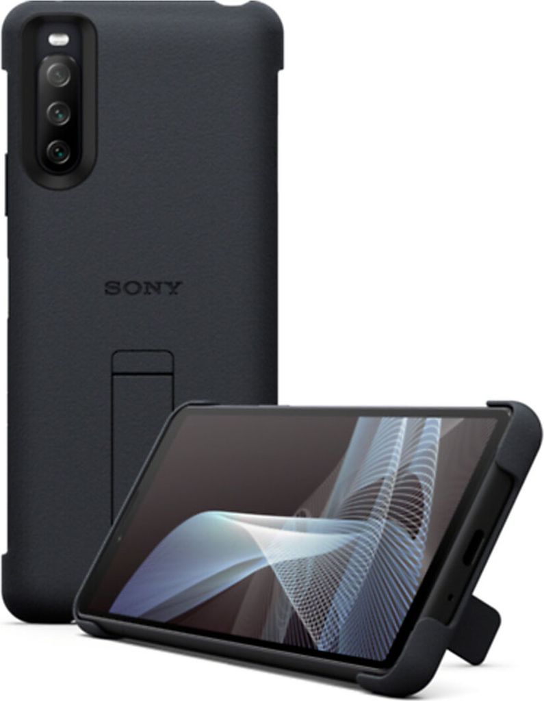 Sony Xperia 10 III Cover Schwarz, Standfuß, Sony Qualität Produktbild 