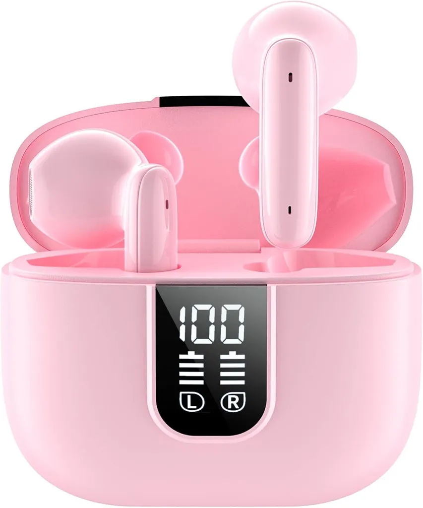 Bluetooth 5.4 In Ear Kopfhörer mit 6 Mikrofonen, ENC Noise Cancelling, 35Std Akku, HiFi Sound, IP7 Wasserdicht,LED Anzeige,Tiefer Bass,Für iOS/Android