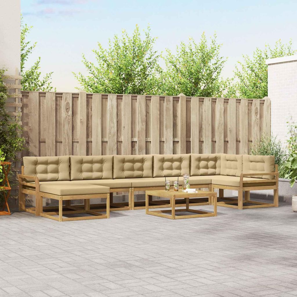 Möbel Outdoor-Sofagarnitur 8 pcs Weiß und BeigeGartensofas - Gartensofas c2780