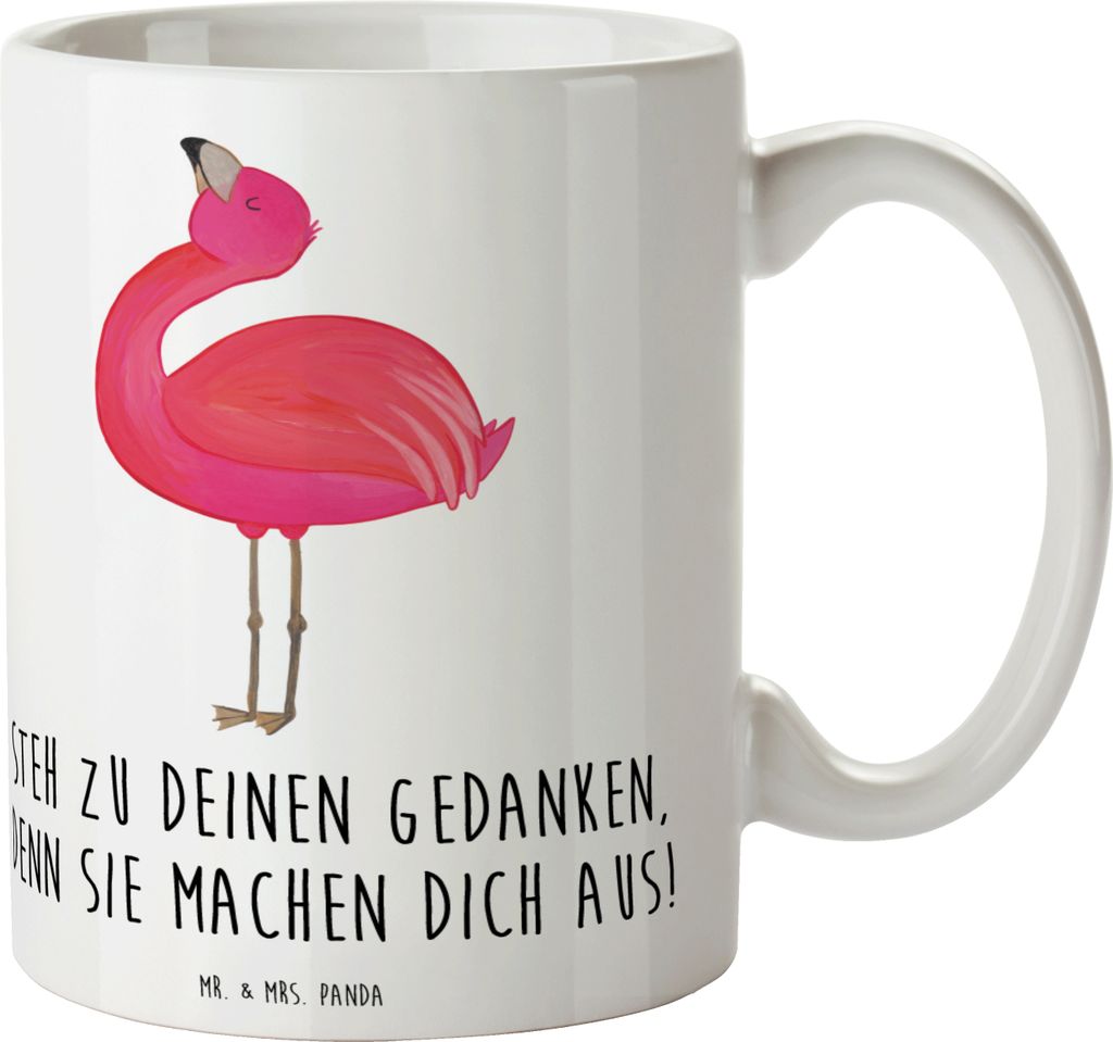 Mr. & Mrs. Panda Tasse mit Spruch Mutig zu seinen Meinungen stehen - Weiß - Geschenk, liebevoll handgefertigt, zeigen, Anderssein, Becher, Zuversi...