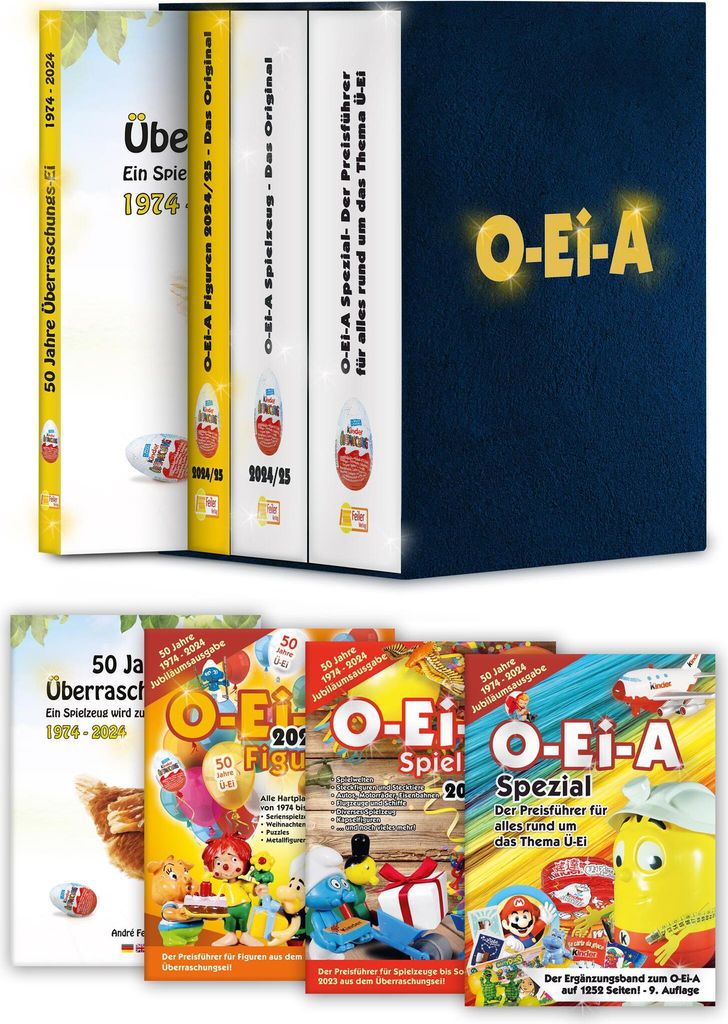 Das O-Ei-A 3er Bundle 2024/25 - Die Jubiläumsausgabe! - O-Ei-A Figuren, O-Ei-A Spielzeug und O-Ei-A Spezial sowie das Buch ¿50 Jahre Überraschun...
