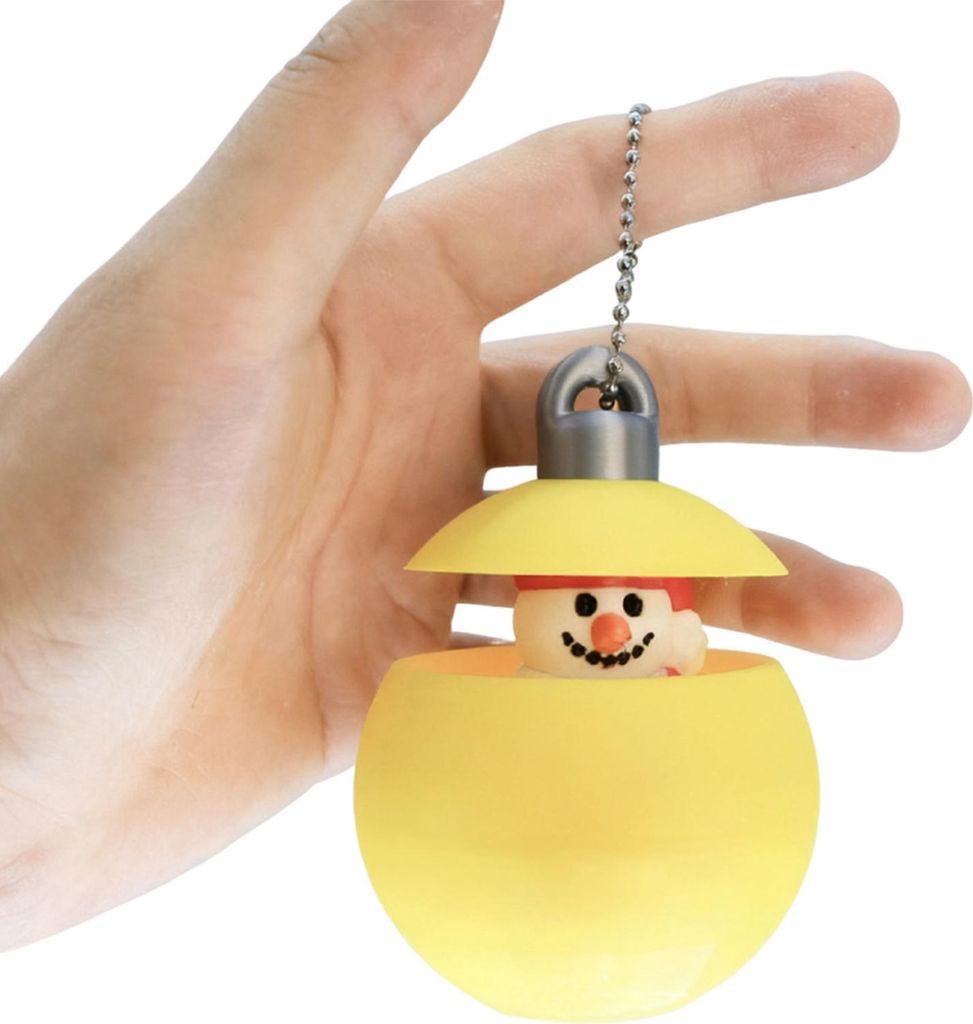 Weihnachtskugeln, 3D-gedruckte Weihnachtsmann-/Rentier-/Schneemann-Motive, versteckte Weihnachtskugel zum Aufhängen für Weihnachtsbaum und Weihna...