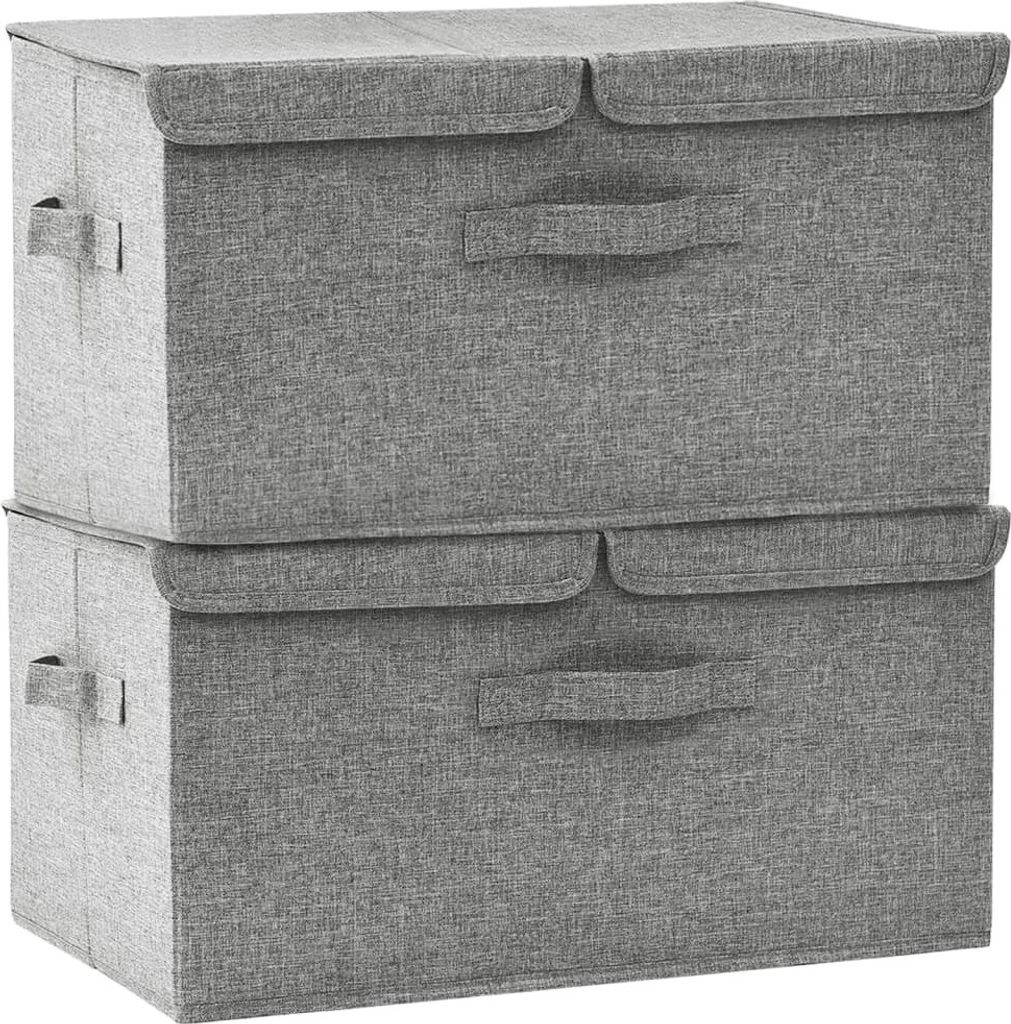 vidaXL Úložné boxy 2 ks Látkové 50x30x25 cm šedé Obrázek produktu 