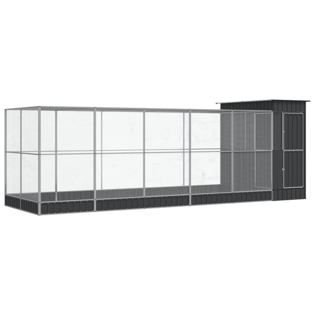 vidaXL Voliéra s nástavcem stříbrná 623x203x216 cm ocelová Obrázek produktu 