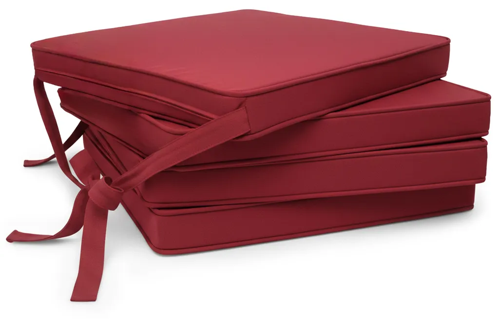 Beautissu Lot de 4 Coussins de Chaise Loft SK Rouges - 45 x 40 x 5 cm