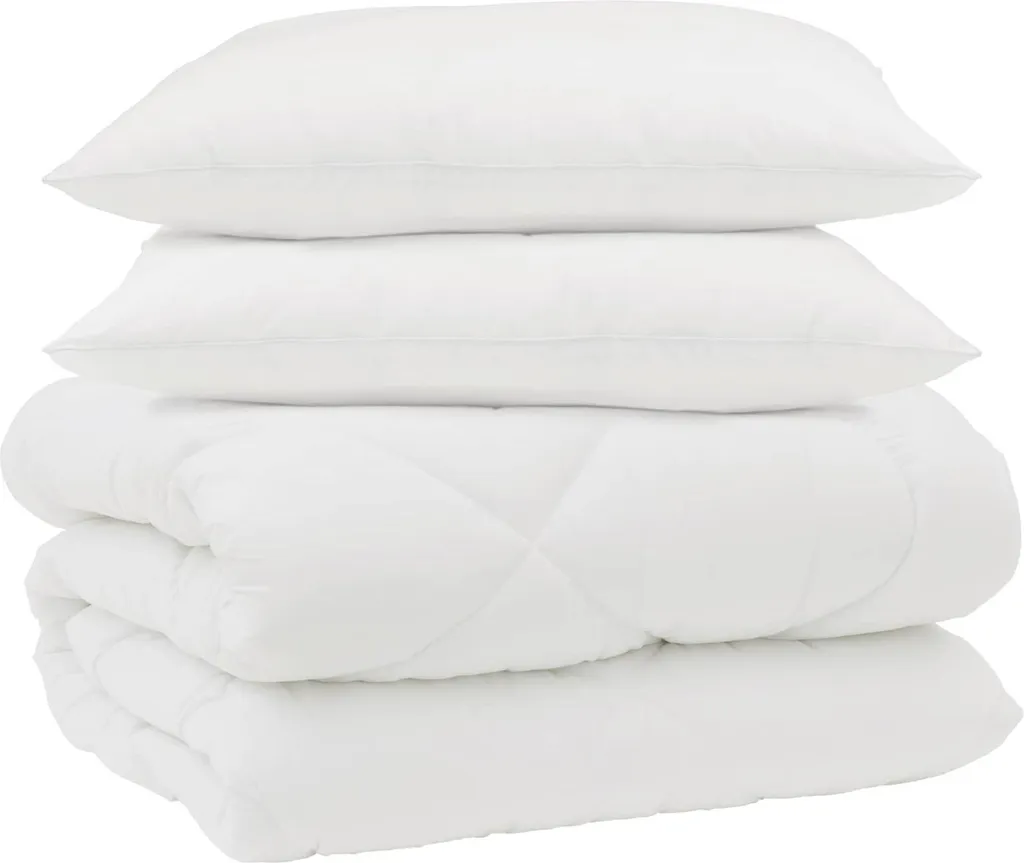 vidaXL Piumino Invernale Bianco Microfibra con 2 Cuscini - Set 3 Pezzi