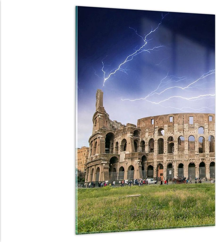 Bilder auf glas - Einteilig - Italien Architektur Kolosseum Tourismus - 80x120cm - Glasbilder - Wandbilder - Bilder - Wanddekoration aus Glas - Gla...