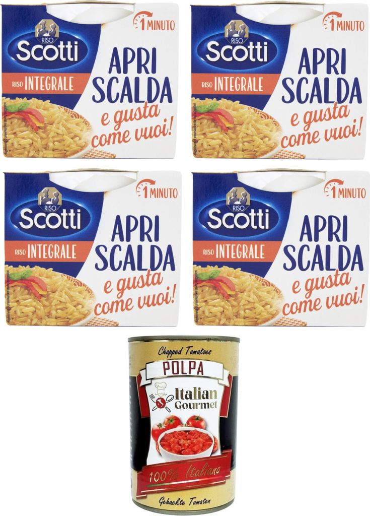 Riso Scotti, Riso Integrale Apri, scalda e gusta come vuoi Naturreis. Vollkorn Öffnen, aufwärmen und genießen – ganz nach Belieben 4x200gr + I...