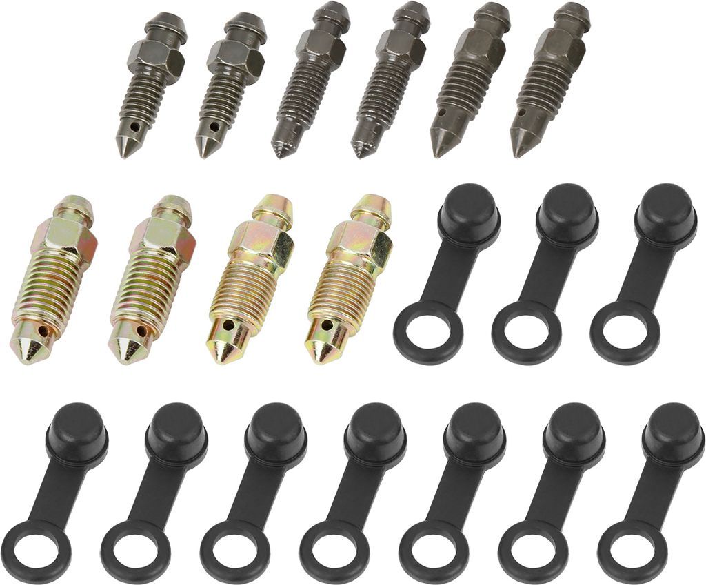 10 Stück Hohlschraube Entlüftungsschraube mit Kappe für Motorrad Hauptbremszylinder Bremssattel M6 x 1 mm M7 x 1 mm M8 x 1,25 mm M10 x 1 mm M10 ...