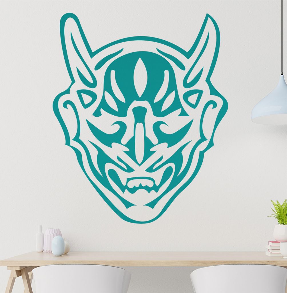 Teufel Maske Wandtattoo in 6 Größen - Wandaufkleber Wall Sticker - Dekoration, Küche, Wohnzimmer, Schlafzimmer, Badezimmer