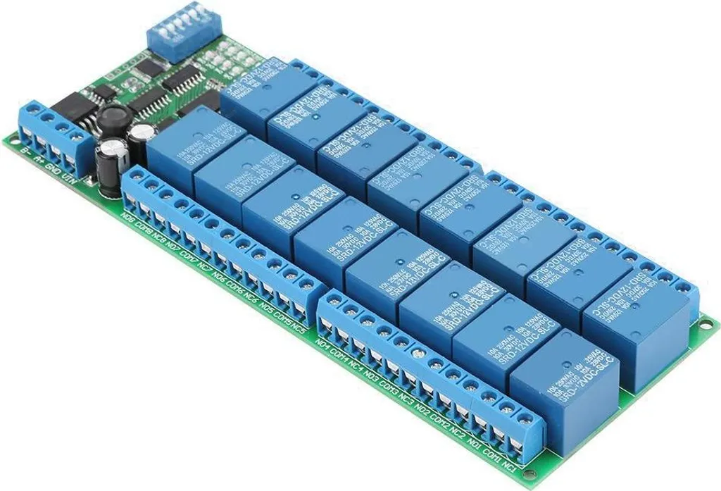 Module 16 relais Modbus RTU RS485 12V CC haute performance pour PLC - 4