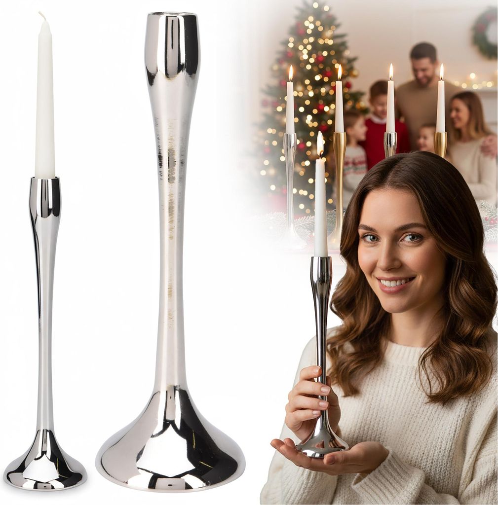 Kerzenständer 25,5 CM, Kerzenhalter Stabkerzenhalter Kerzenständer Stabkerzen, Vintage Kerzen Ständer für Abendessen Hochzeit Haus Tischdeko Ka...