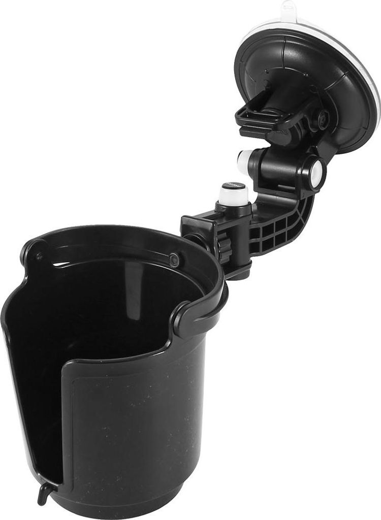 Auto Kunststoff Getränkedose Flasche verstellbarer Halter mit Saugnapf schwarz