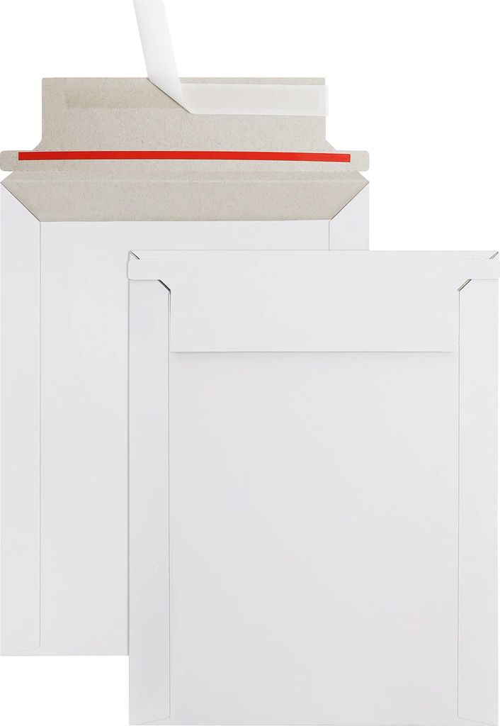 Belle Vous 100 Stk Harte Versandtaschen zum Abziehen & Versiegeln - 177 x 227 mm, 250 g/m² - Selbstklebende Große Briefumschläge für Fotos, Dok...