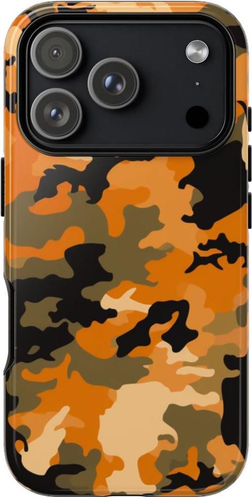 Orangefarbenes Waldtarnmuster – Hülle Kompatibel mit iPhone 17 Pro