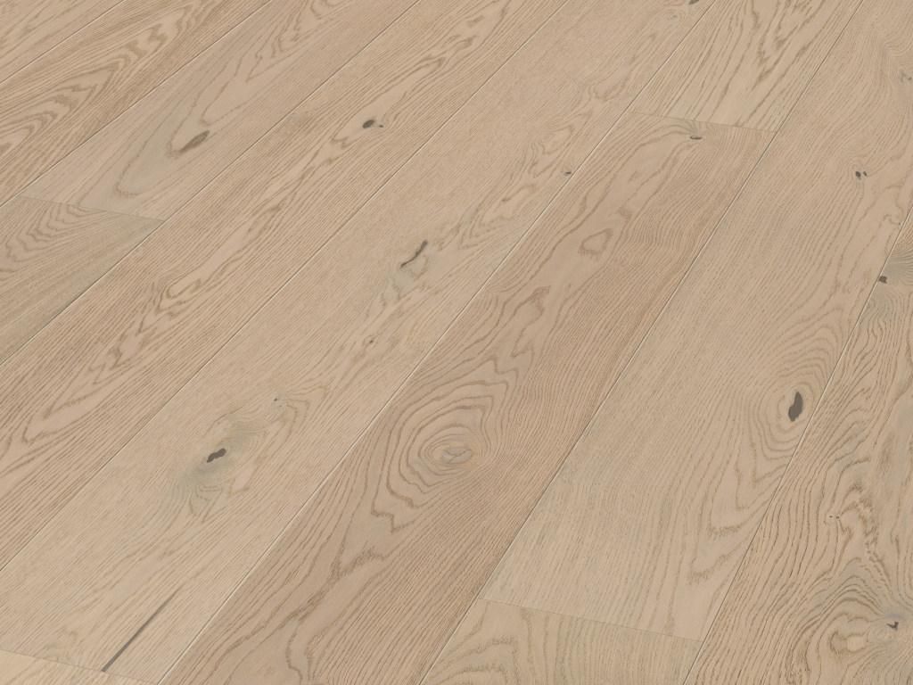 BASICfloor | 2,772 m² | Cremeweiß 20014 Landhausdiele Parkett, Eiche Holz Holzboden, Easy Step HD 100, lebhaft cremeweiß, Parkettboden, Klick Pa...